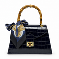 GF1925 - LUXURY ITALIAN CROCCO LEATHER BAMBOO HANDLE BAG