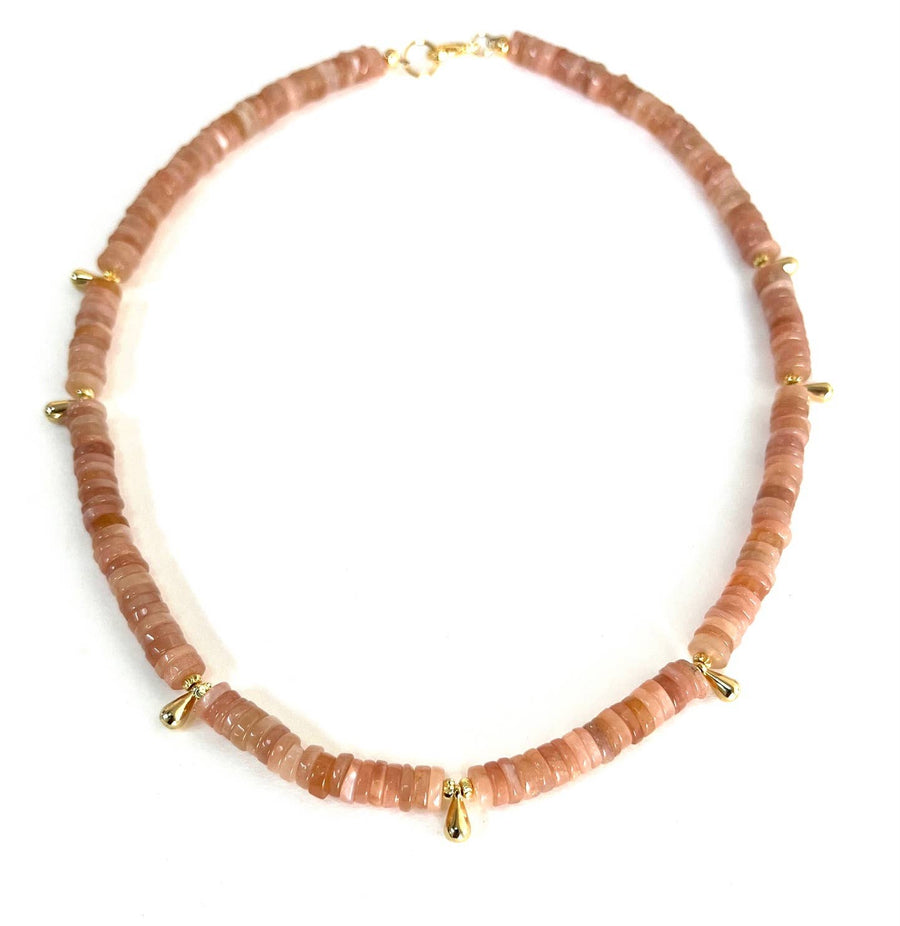 Mojave Sunrise Necklace (Rose Moonstone)