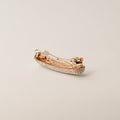 Pave Stone Oval Barrette Hair Clip | Gold