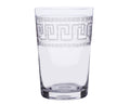 Set Of Six Crystal Tumblers with Greek Key Design