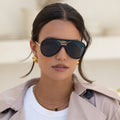 Shay Unisex Aviator Sunglasses - Black