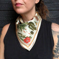 100% Silk Scarf Botanical Cactus Summer Bandana Tapestry