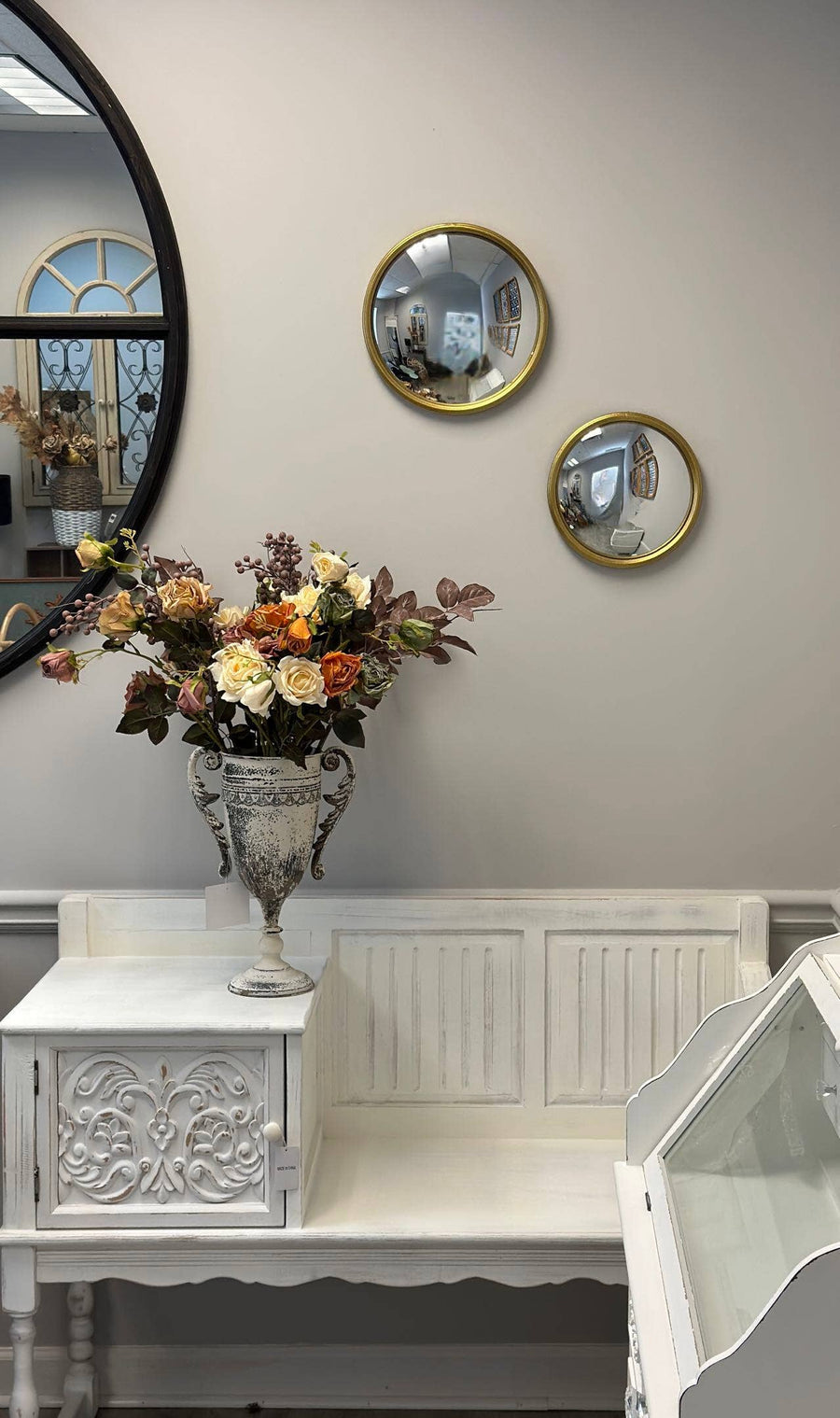 Gold Round Convex Mirror