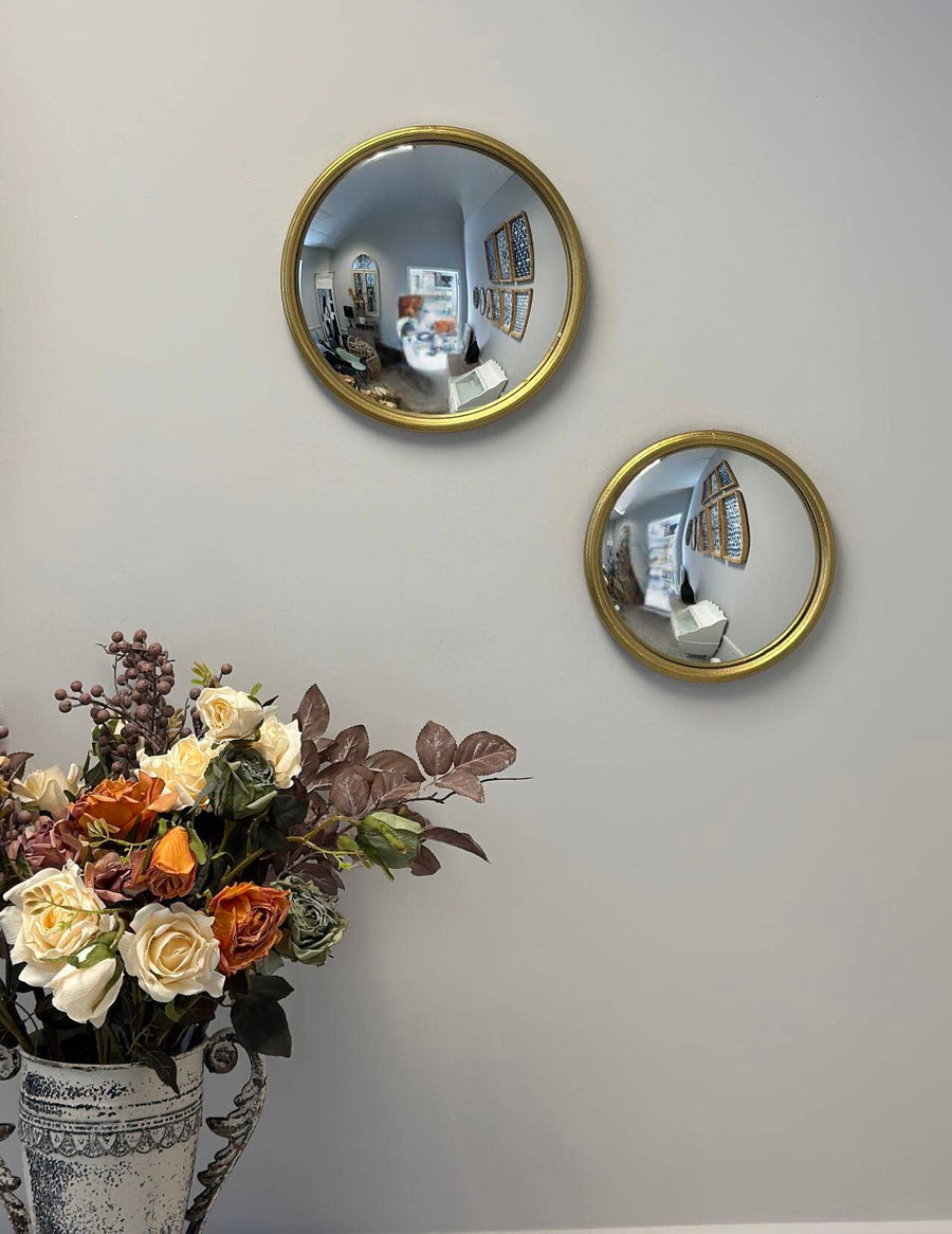 Gold Round Convex Mirror