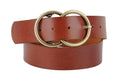Double Circle Brass Buckle Belt|Genuine Leather