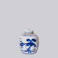 Blue and White Porcelain Three Friends Round Storage Jar