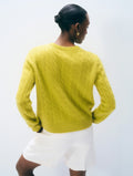 Cashmere Varsity Cable Crewneck