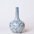 Blue and White Porcelain Rustic Rose Globe Vase