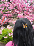 Hand-painted Mini Monarch Claw Hair Clip | Eco-Friendly