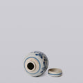 Blue and White Porcelain Mini Peony Floral Round Jar