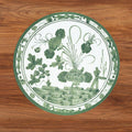 VIDA Faenza and Leopard Reversible Round Placemats Set of 4 White & Green