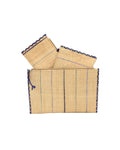 Amelia Set of 3 Pinstripe Pattern Nesting Straw Clutches