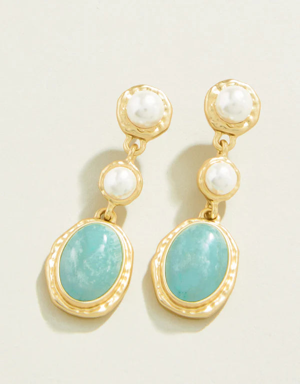 Summer Earrings Pearl/Amazonite