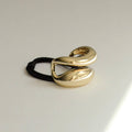 Wide Sculptured Metal Ponytail Hair Tie | Gold