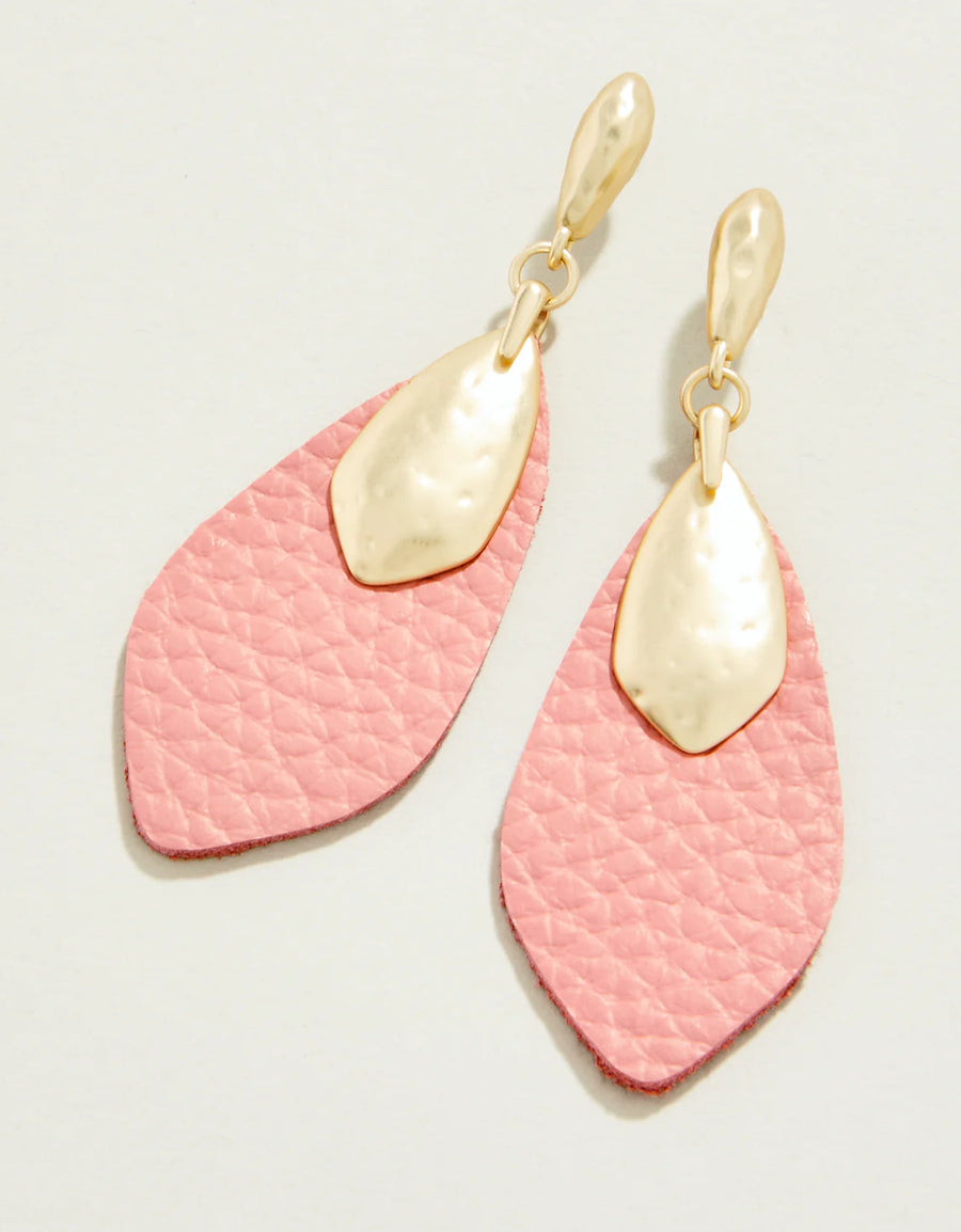 Leather Petal Earrings Terracotta
