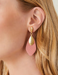 Leather Petal Earrings Terracotta