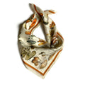 100% Silk Scarf Vintage Mushroom Bandana Tapestry