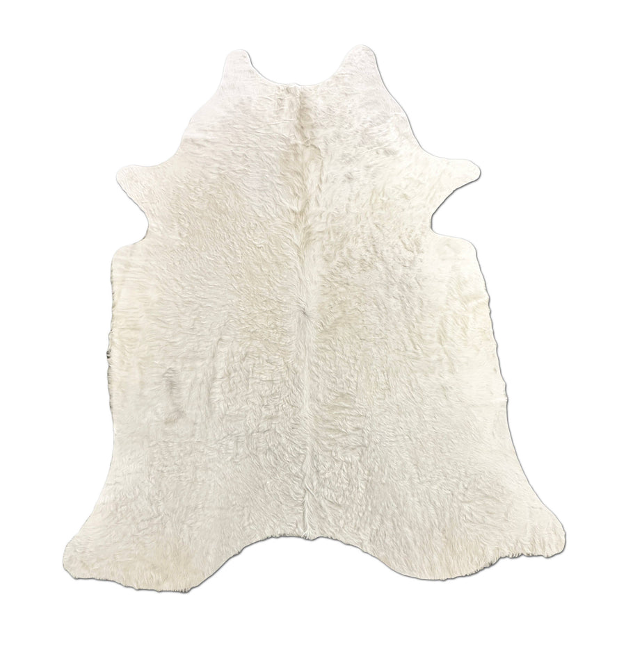 Pure White Brazilian Cowhide Rug - XL - Natural