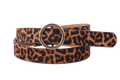 Round Brass Buckle Suede/Genuine Leather Belt|Minimalist