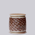 Rustic Copper Glazed Dragon Scale Porcelain Cachepot