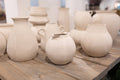 Paper Mache Pot Natural White Dia 7.68"
