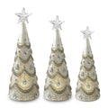 Silver Jeweled Mercury Glass Tree w/ Timer