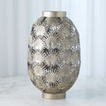 Tropical Palm Leaf Nickel Lantern
