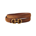 Horsebit Buckle Equestrian Stitched Suede/Napa Leather Belt