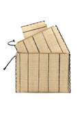Amelia Set of 3 Pinstripe Pattern Nesting Straw Clutches