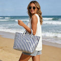 Striped Waterproof Tote