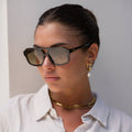 Havana Acetate Aviator Sunglasses