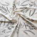 Cream Botanical Print Naturally Dyed Bandana