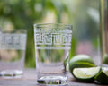 Set Of Six Crystal Tumblers with Greek Key Design