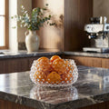 Large Hobnail Glass Bowl | Clear Quartz | Decorative Dish