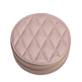 Leah Quilted Round Travel Jewelry Case