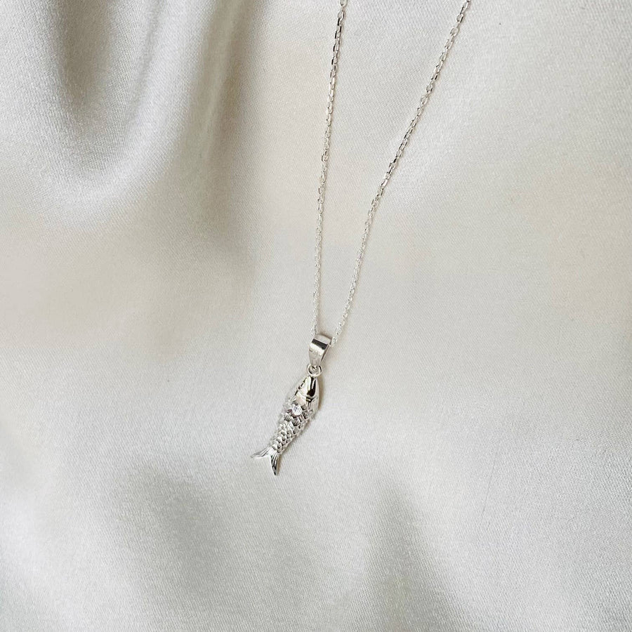 SARDINA NECKLACE, gold and silver plated fish (CAT74)