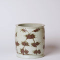 Rustic Copper Glazed Bamboo Porcelain Cachepot
