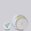 Bird and Flower Green and White Porcelain Jar