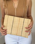 Amelia Set of 3 Pinstripe Pattern Nesting Straw Clutches