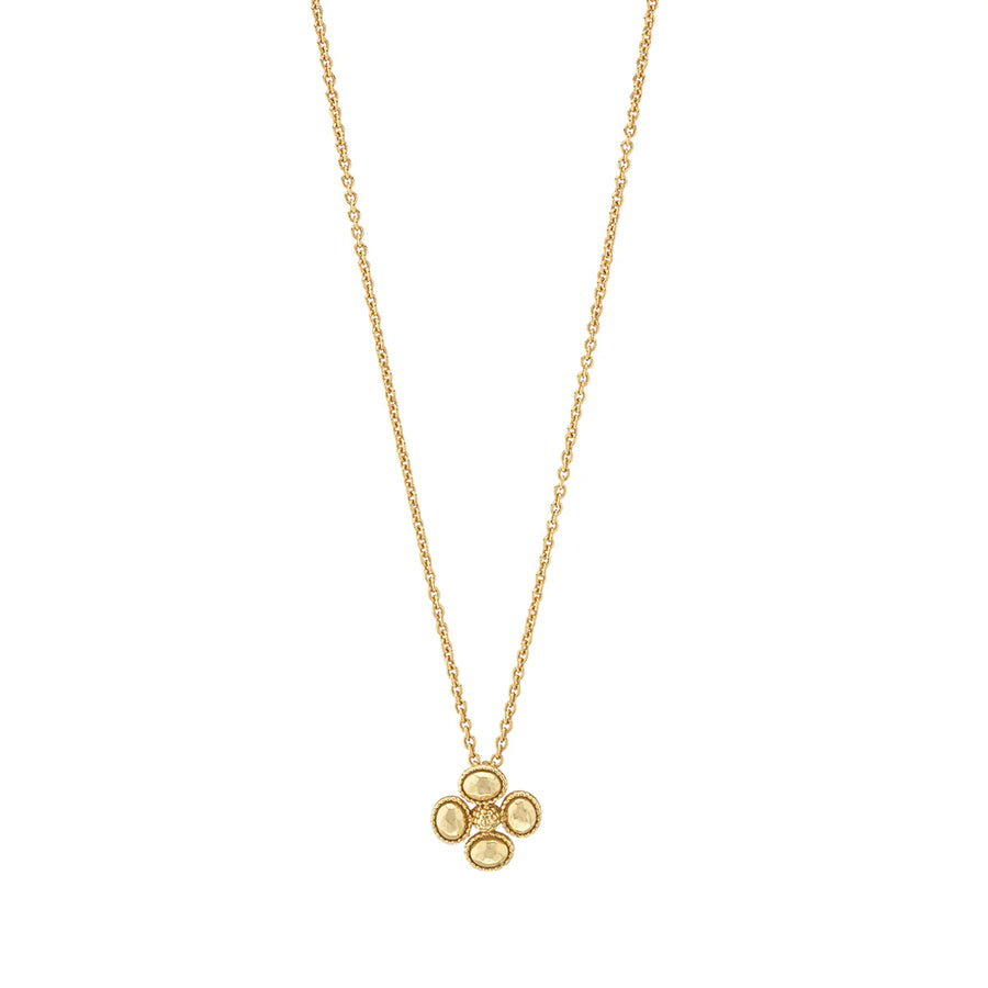 Berry Clover Station Necklace, 16"+2" - Gold
