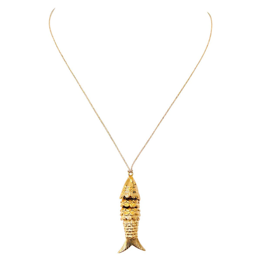 SARDINA NECKLACE, gold and silver plated fish (CAT74)