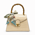 GF1925 - LUXURY ITALIAN CROCCO LEATHER BAMBOO HANDLE BAG