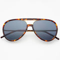 Shay Unisex Aviator Sunglasses - Tortoise/Solid Gray