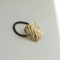Wide Textured Metal Ponytail Hair Tie | Gold