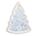 Gilded Cottage Christmas Tree Plate - White/Blue