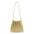 Carrie Avocado Pleated Vegan Leather Shoulder Bag