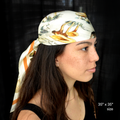 100% Silk Scarf Vintage Mushroom Bandana Tapestry