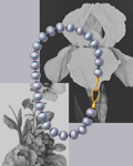 Iris Lasso Clasp Pebble Pearl Statement Necklace