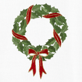 Holly Ribbon Wreath Hand Towel