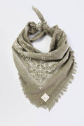 Sage Grey Classic Print Naturally Dyed Bandana